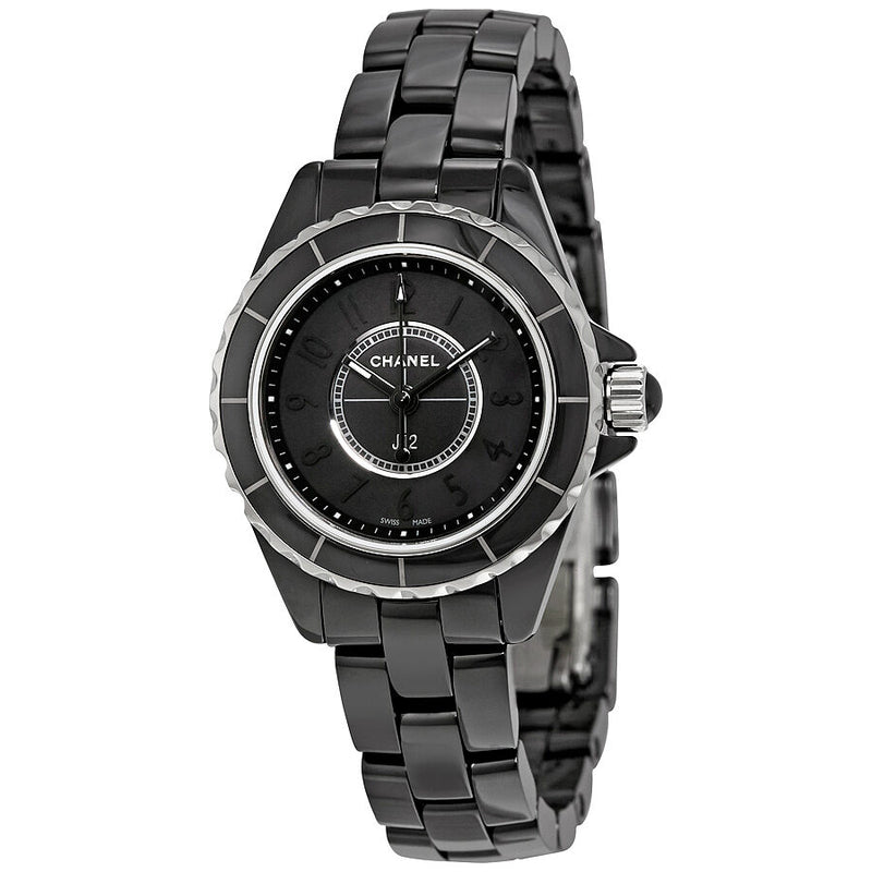 Chanel J12 Black Dial Ladies Watch #H4196 - Watches of America