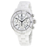 Chanel J12 Chronograph White Ceramic Unisex Watch #H1007 - Watches of America