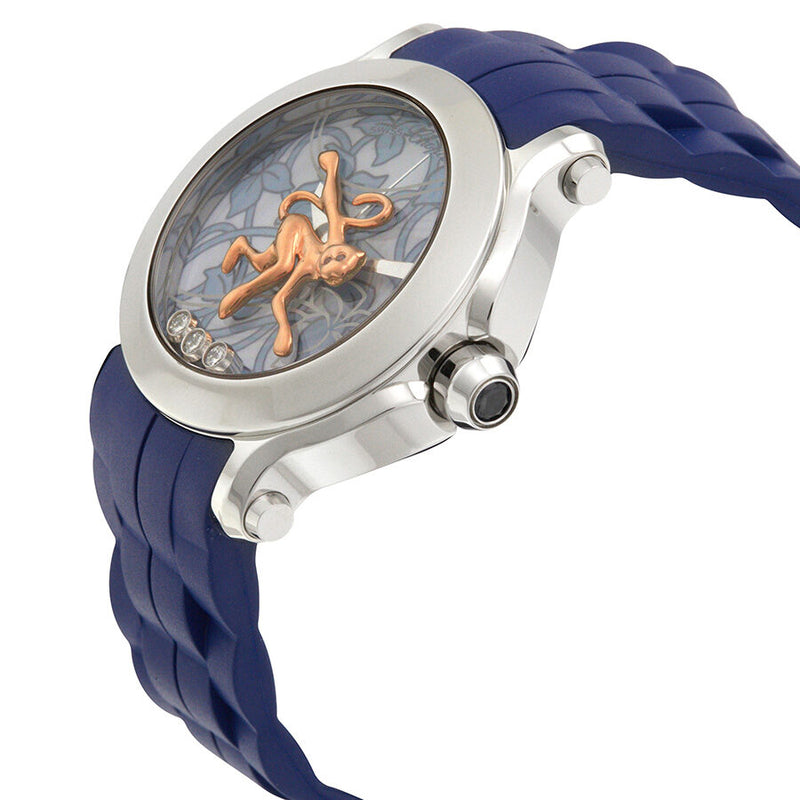 Chopard Happy Animal World Blue and White Floating Diamond Dial Ladies Watch #128707-3004 - Watches of America #2