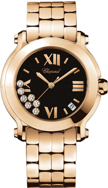 Chopard Happy Sport 18k Rose Gold Diamond Ladies Watch 277472-5001#277-472-5001 - Watches of America