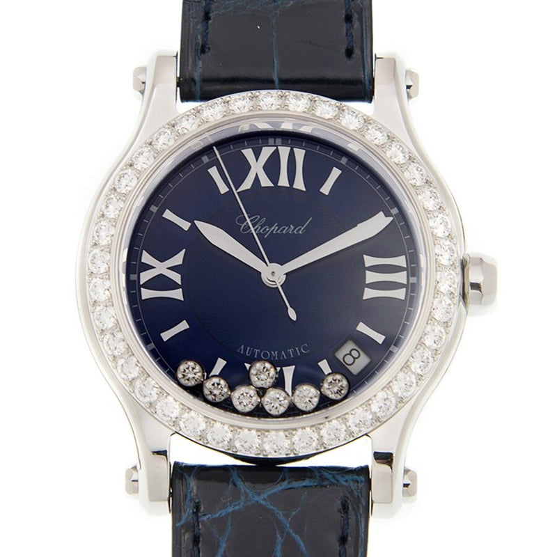 Chopard Happy Sport Automatic Diamond Blue Dial Ladies Watch #278559-3006 - Watches of America #2