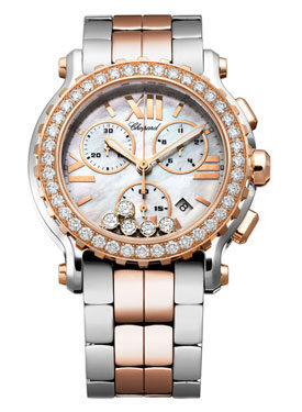 Chopard Happy Sport Chronograph Mother of Pearl Two Tone Ladies Watch #288506-6002 - Watches of America