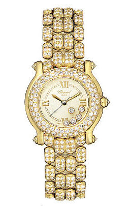 Chopard Happy Sport Diamond 18kt Yellow Gold Ladies Watch #27/6194-20 - Watches of America