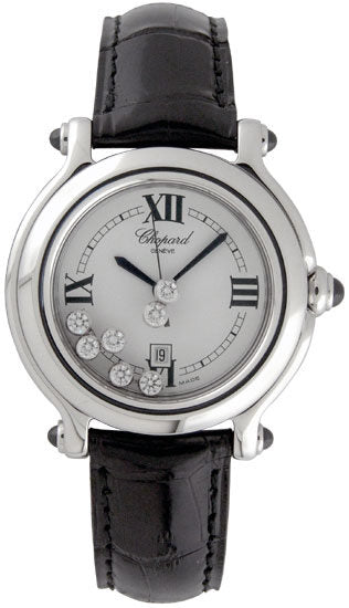 Chopard Happy Sport Diamond Steel Black Ladies Watch #27/8238-23 - Watches of America