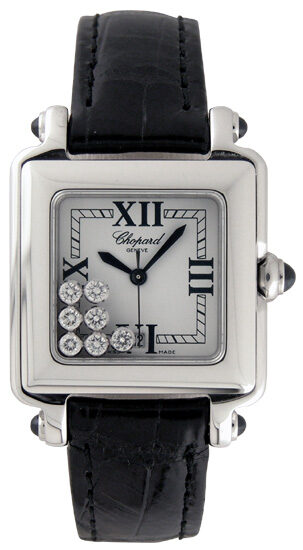 Chopard Happy Sport Diamond Steel Black Ladies Watch #27/8325-23 - Watches of America