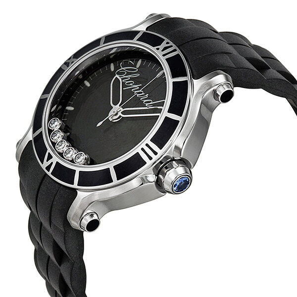 Chopard Happy Sport Floating Diamonds Black Dial Ladies Watch #278551-3002 - Watches of America #2