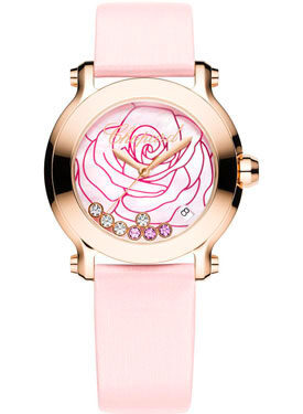 Chopard Happy Sport La Vie En Rose Diamond 18k Rose Gold Ladies Watch #277471-5015 - Watches of America