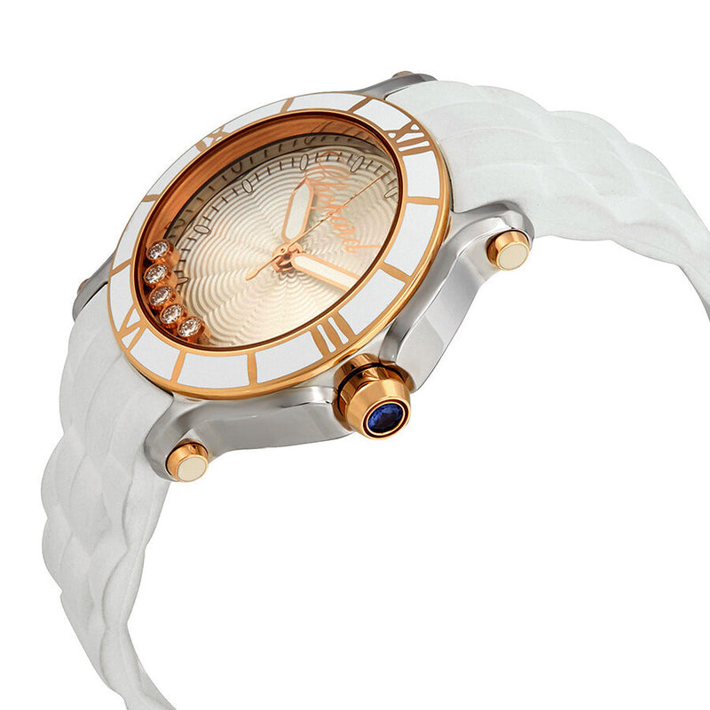 Chopard Happy Sport Silvertone Guilloche Dial Ladies Watch #278551-6002 - Watches of America #2