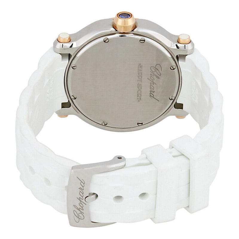 Chopard Happy Sport Silvertone Guilloche Dial Ladies Watch #278551-6002 - Watches of America #3
