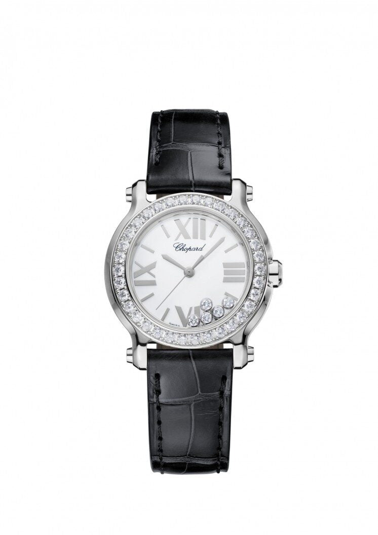 Chopard Happy Sport White Dial Diamond Ladies Watch 278509-3007#278509/3007 - Watches of America