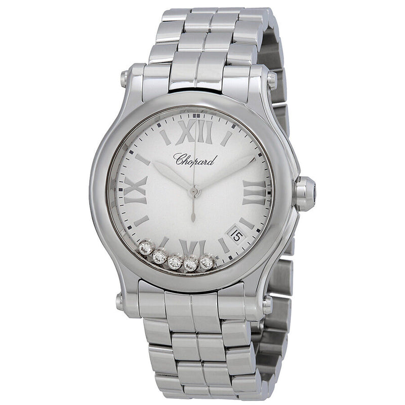 Chopard Happy Sport White Matte Dial Ladies Watch #278582-3002 - Watches of America