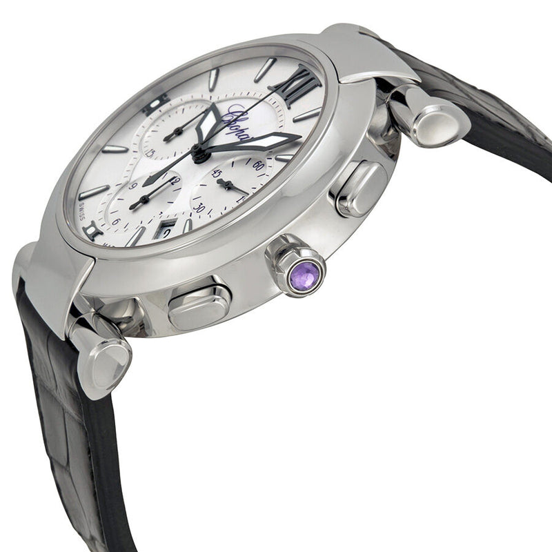 Chopard Imperiale Chronograph Automatic Silver Dial Stainless Steel Men's Leather Strap Watch 388549-3001 #38/8549-3001 - Watches of America #2