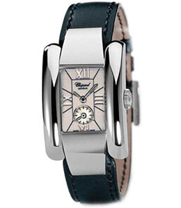 Chopard La Strada White Dial Black Leather Ladies Watch #418357 - Watches of America