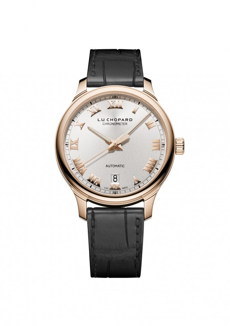 Chopard L.U.C 1937 Classic Silver Sunburst Dial 18 Carat Rose Gold Men's Watch #161937-5001 - Watches of America