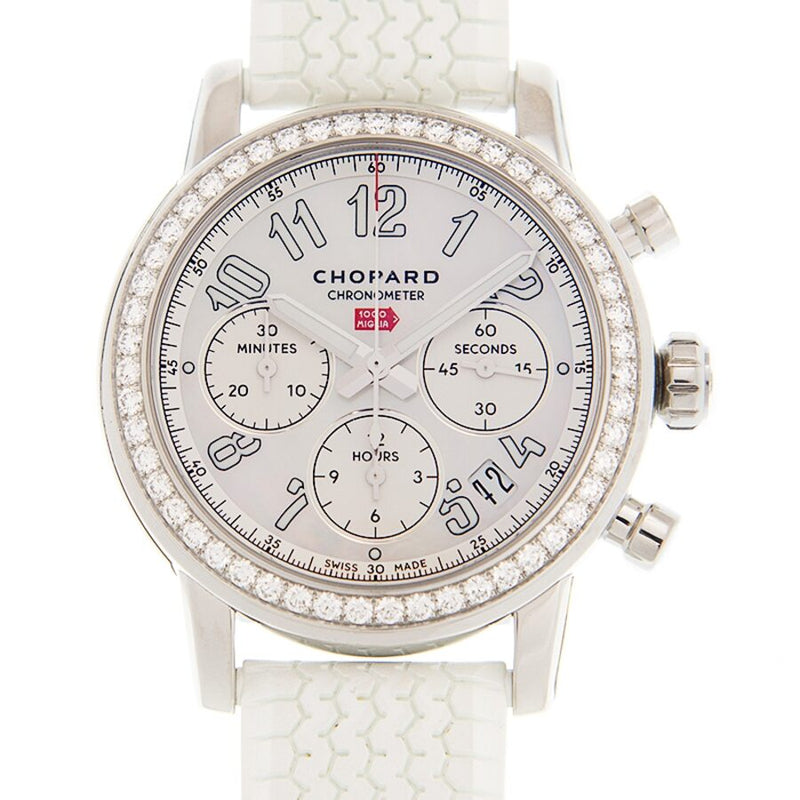 Chopard Mille Miglia Chronograph Automatic Diamond White Dial Men's Watch #178588-3001 - Watches of America