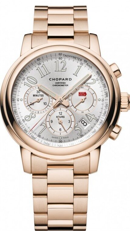 Chopard Mille Miglia Chronograph Silver Dial 18 Carat Rose Gold Automatic Men's Watch 151274-5001#CP151274-5001 - Watches of America