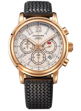 Chopard Mille Miglia Chronograph White Dial 18k Rose Gold Men's Watch #161274-5002 - Watches of America