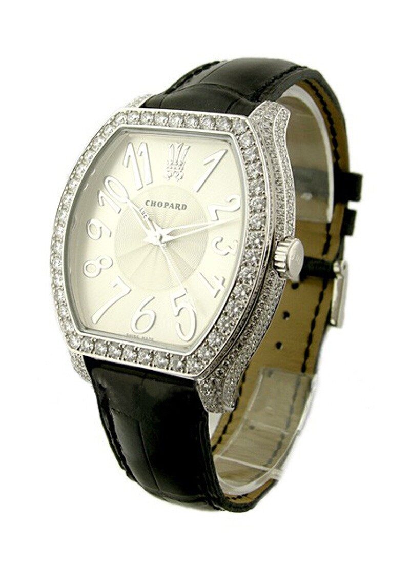 Chopard Silver Dial 18 Carat White Gold Diamond Men's Watch #173508-1001 - Watches of America