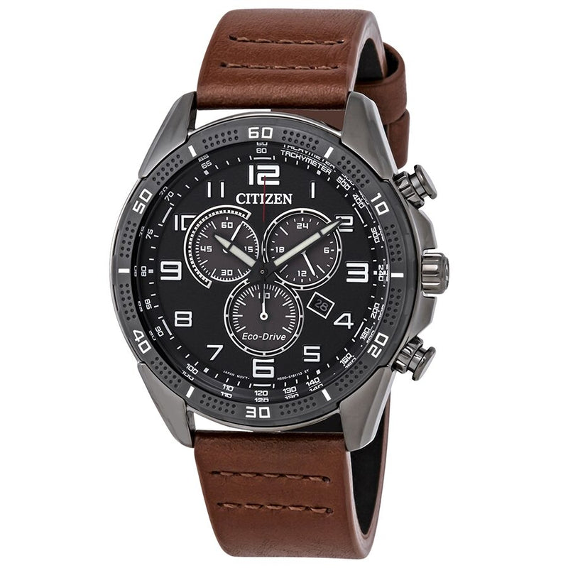 Citizen AR Eco-Drive Chronograph Black Dial Men's Watch #AT2447-01E - Watches of America