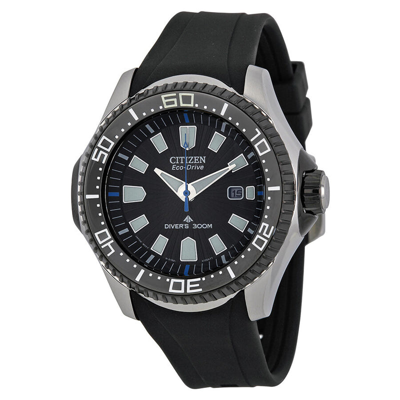 Citizen Promaster Diver 300 Meters Eco-Drive Black Dial Black Rubber Men's Watch #BN0085-01E - Watches of America