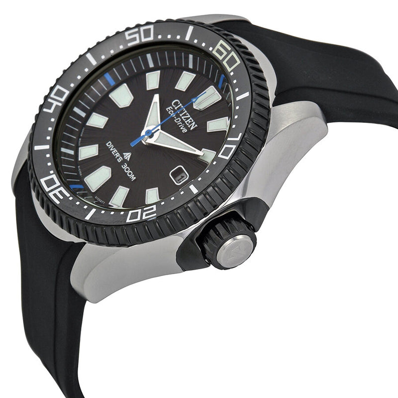Citizen Promaster Diver 300 Meters Eco-Drive Black Dial Black Rubber Men's Watch #BN0085-01E - Watches of America #2