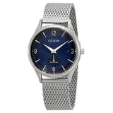 Citizen BTW Blue Dial Stainless Steel Mesh Men's Watch #BV1110-51L - Watches of America