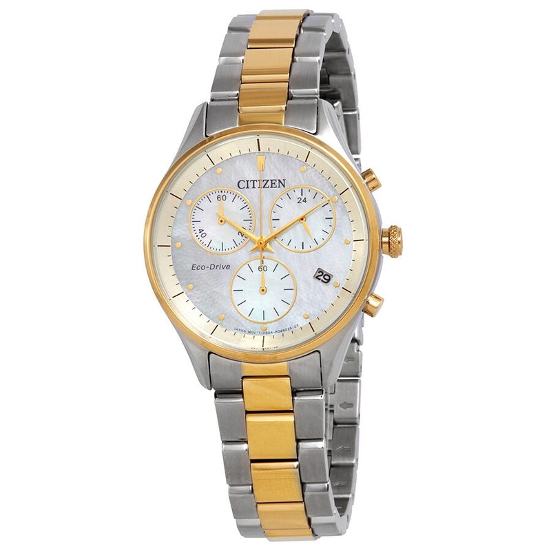 Citizen Chandler Chronograph Mother of Pearl Ladies Watch #FB1444-56D - Watches of America