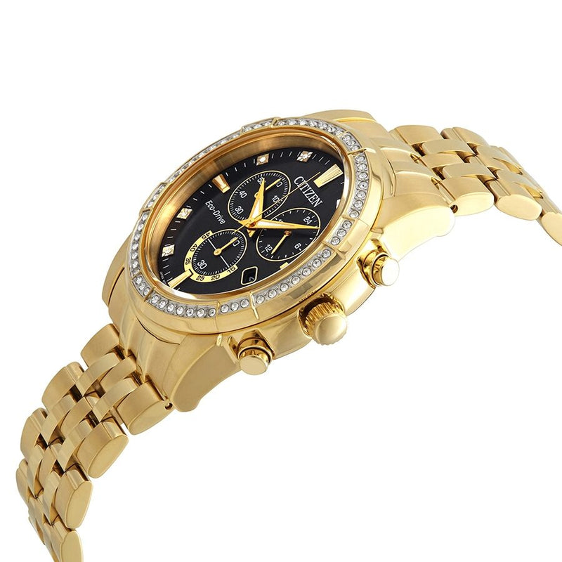 Citizen Corso Chronograph Black Dial Yellow Gold-tone Men's Watch #AT2452-52E - Watches of America #2