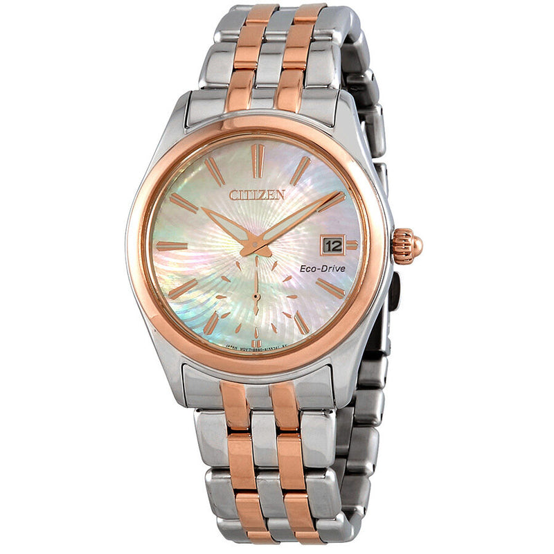 Citizen Corso Light Champagne Mother of Pearl Dial Two-Tone Ladies Watch #EV1036-51Y - Watches of America