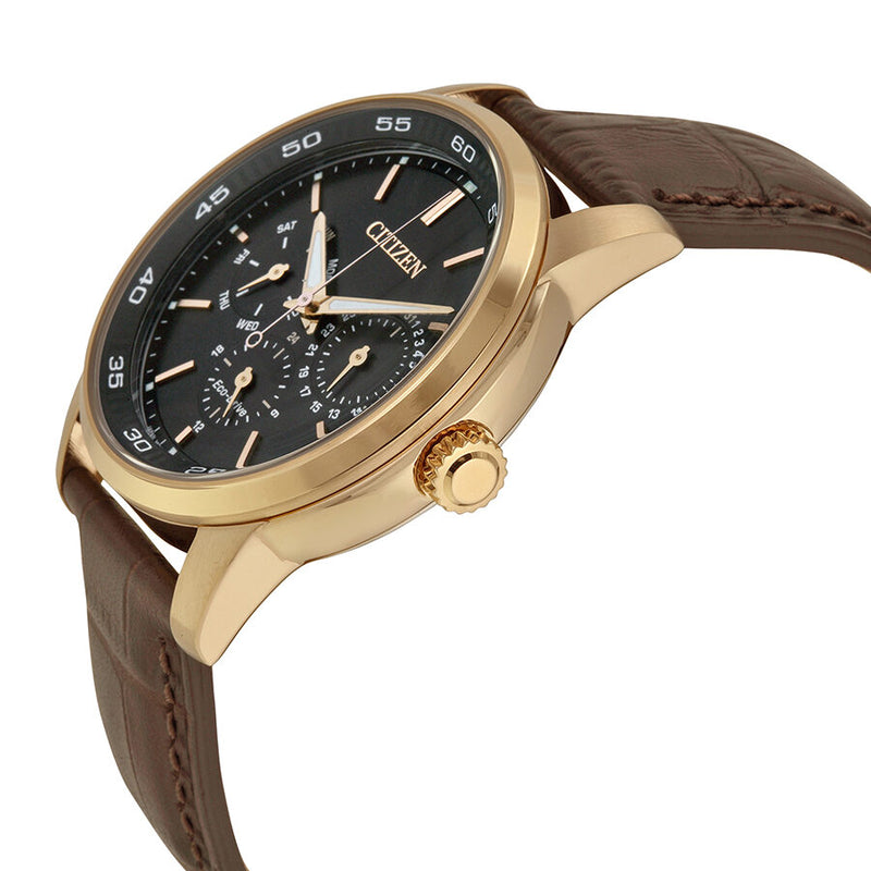 Citizen Dress Eco-Drive Black Dial Brown Leather Men's Watch #BU2013-08E - Watches of America #2