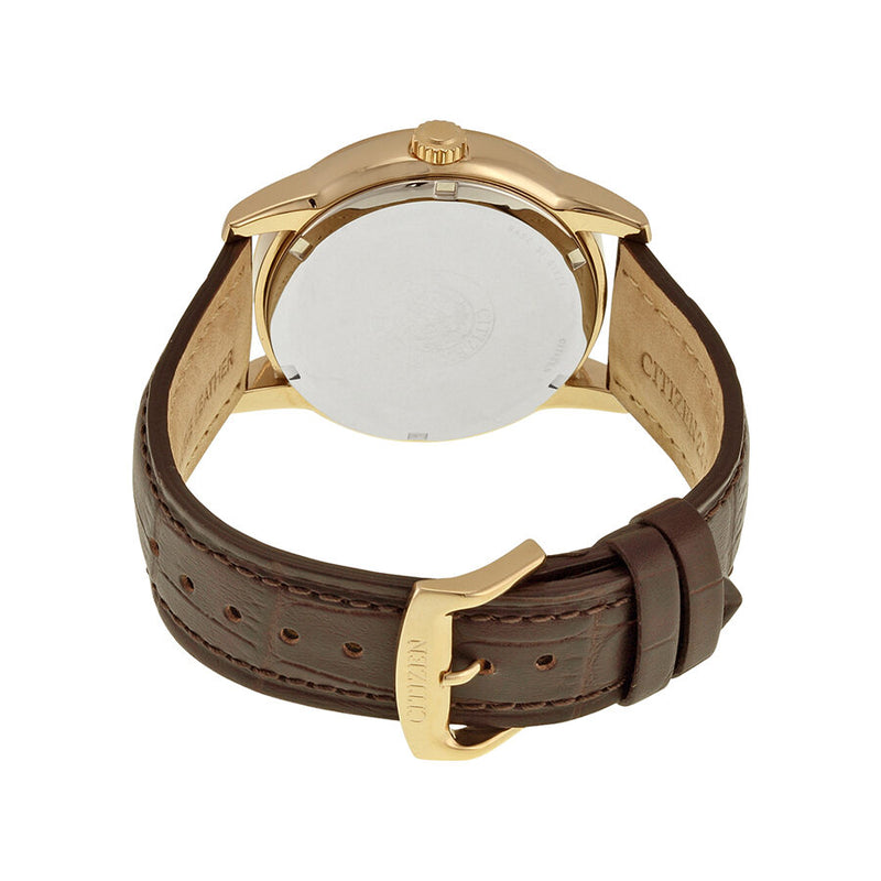 Citizen Dress Eco-Drive Black Dial Brown Leather Men's Watch #BU2013-08E - Watches of America #3