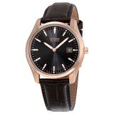 Citizen Eco Drive Black Dial Brown Leather Men's Watch #AU1043-00E - Watches of America