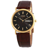 Citizen Eco Drive Black Dial Brown Leather Men's Watch #BM8242-08E - Watches of America