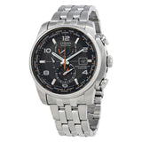 Citizen Eco Drive Black Dial Stainless Steel Men's Watch #AT9010-52E - Watches of America