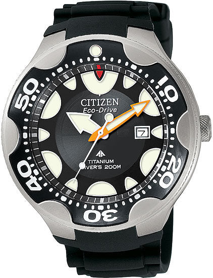 Citizen Eco-Drive Professional Diver Black Titanium Men's Watch BN0015-15E#BN001515E - Watches of America