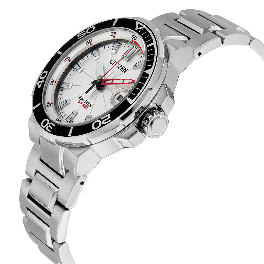 Reloj Citizen Endeavour Metalic Plata Esfera Blanca Hombre AW1420 55A Watches of America