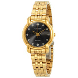 Citizen Jolie Black Diamond Dial Ladies Watch #EM0712-59E - Watches of America