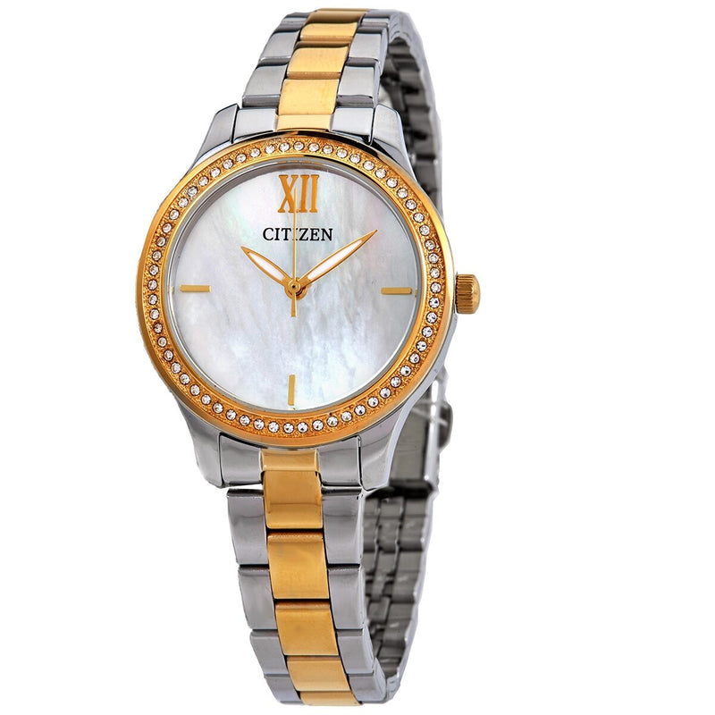 Citizen Mother of Pearl Dial Two-tone Ladies Watch #EL3084-50D - Watches of America