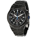 Citizen Perpetual Eco Drive Black Stainless Steel Chronograph Men's Watch #BL5435-58E - Watches of America