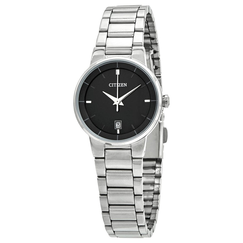 Citizen Quartz Black Dial Stainless Steel Ladies Watch #EU6010-53E - Watches of America