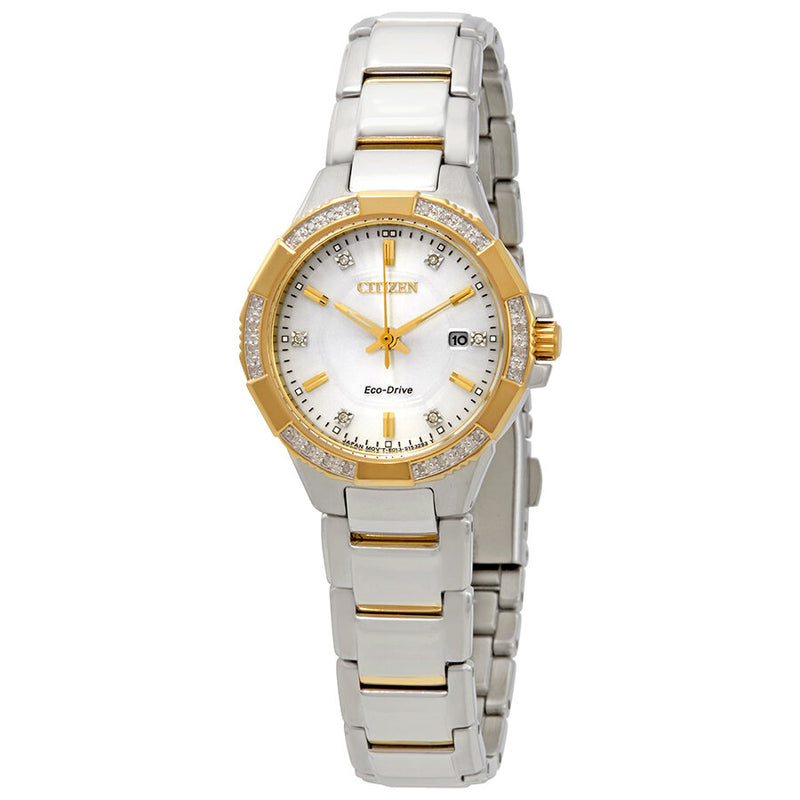 Citizen Riva Diamond Silver Dial Ladies Watch #EW2464-55A - Watches of America