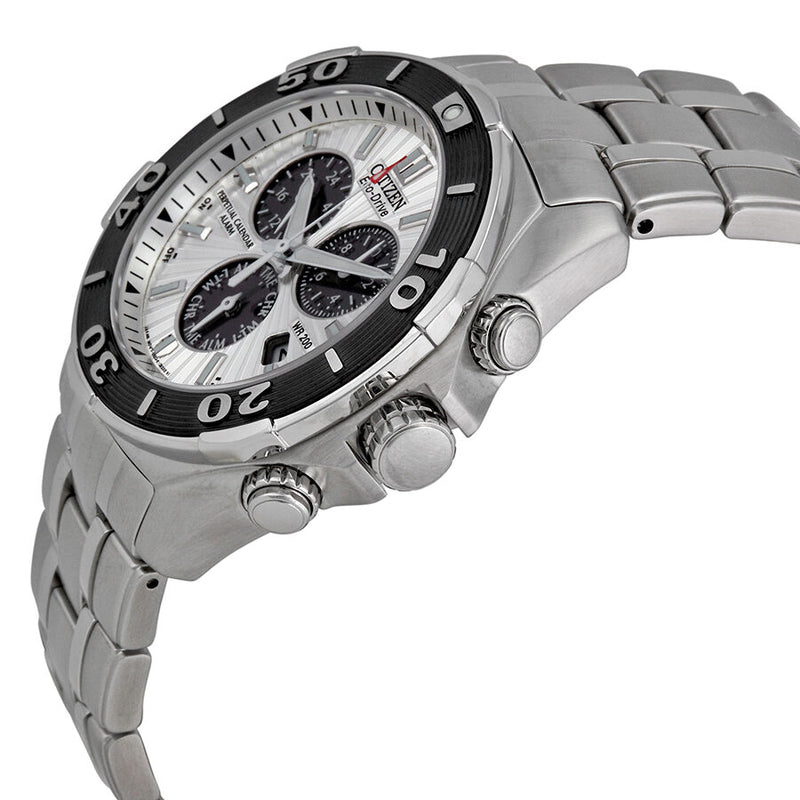 Citizen Signature Chronograph Eco-Drive Silver Dial Stainless Steel Men's Watch #BL5440-58A - Watches of America #2