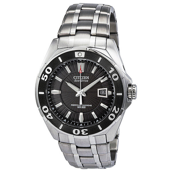 Citizen Signature Eco-Drive Black Dial Stainless Steel Men's Watch #BL1250-55E - Watches of America