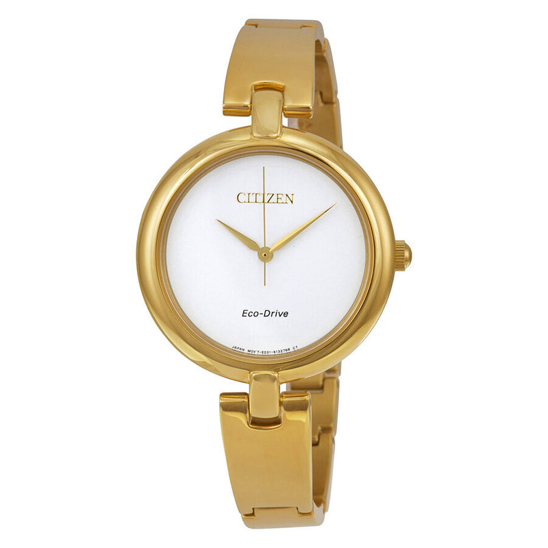 Citizen Silhouette Bangle Eco-Drive Gold-Tone Stainless Steel Ladies Watch #EM0222-82A - Watches of America