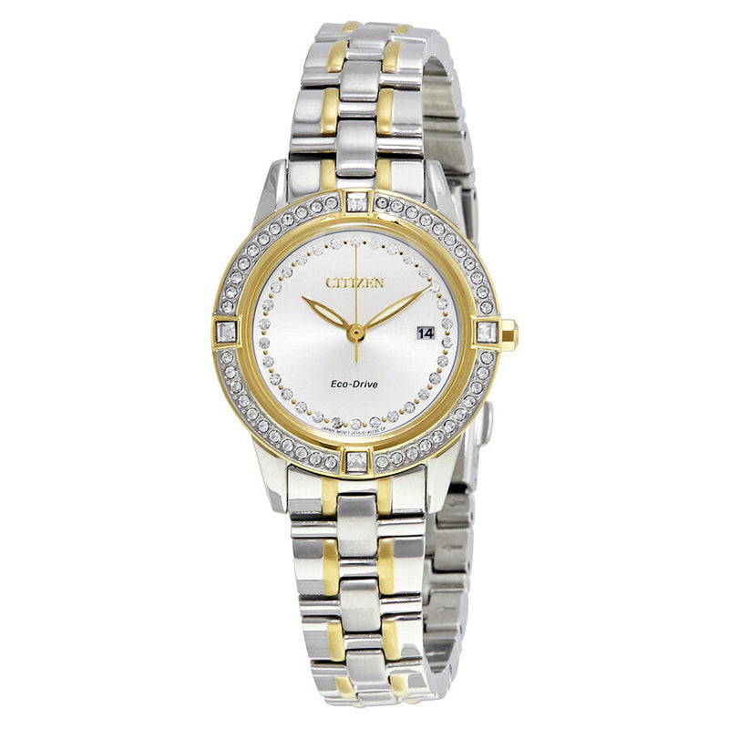 Citizen Silhouette Crystal Eco-Drive Two-tone Ladies Watch #FE1154-57A - Watches of America