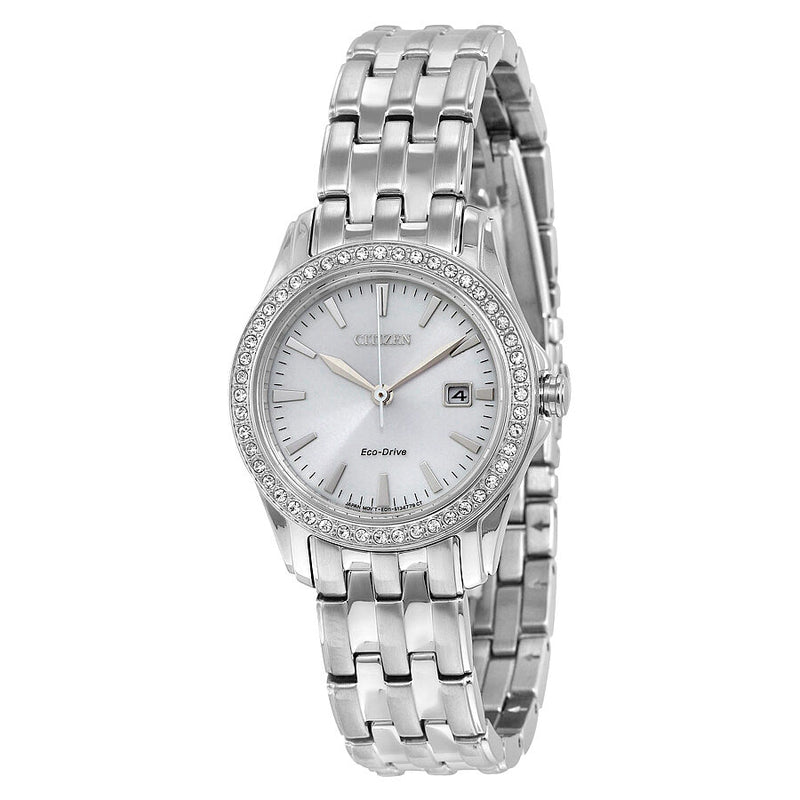 Citizen Silhouette Crystal Silver Dial Ladies Watch #EW1901-58A - Watches of America