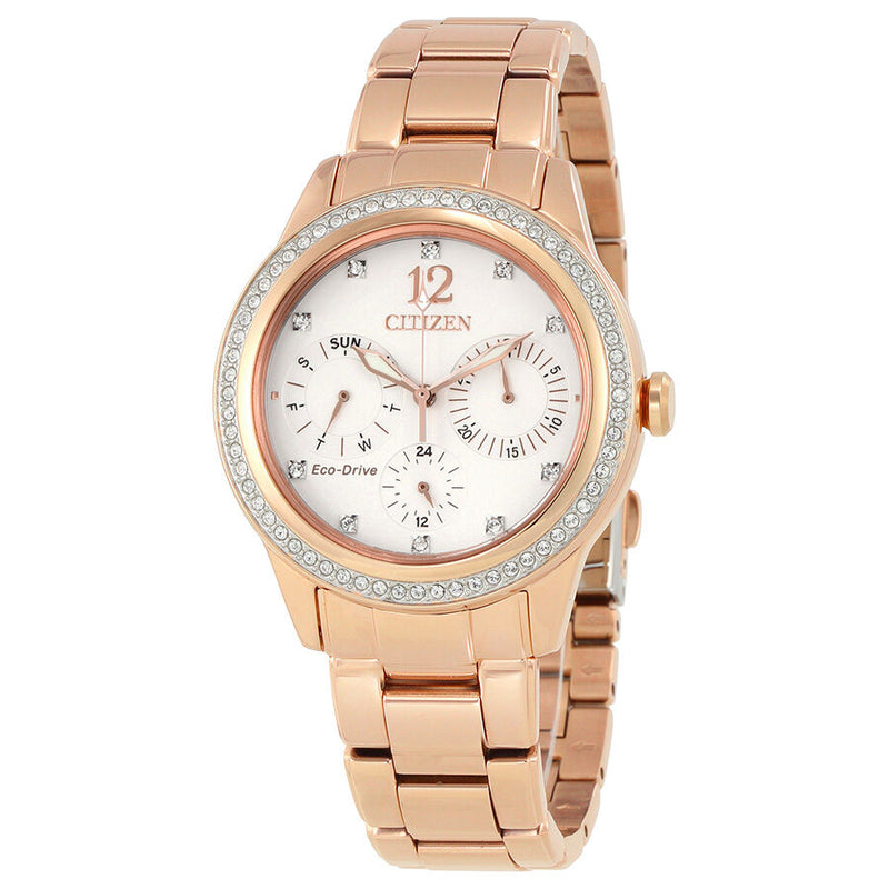 Citizen Silhouette Crystal White Dial Ladies Watch #FD2013-50A - Watches of America