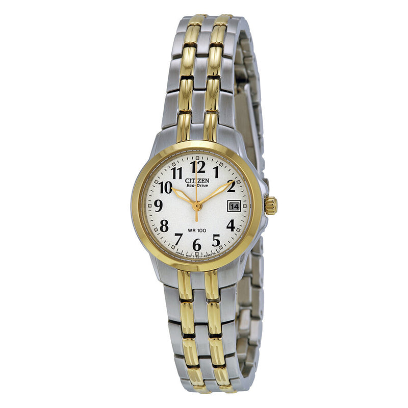Citizen Silhouette Eco-Drive White Dial Two-tone Ladies Watch #EW1544-53A - Watches of America