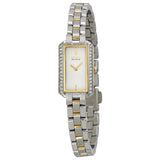 Citizen Silhouette Eco-Drive White Dial Two-Tone Stainless Steel Ladies Watch #EG2784-58A - Watches of America