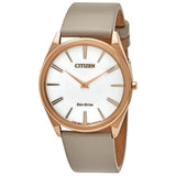 Citizen Stiletto Eco-Drive White Dial Ladies Watch #AR3076-08A - Watches of America